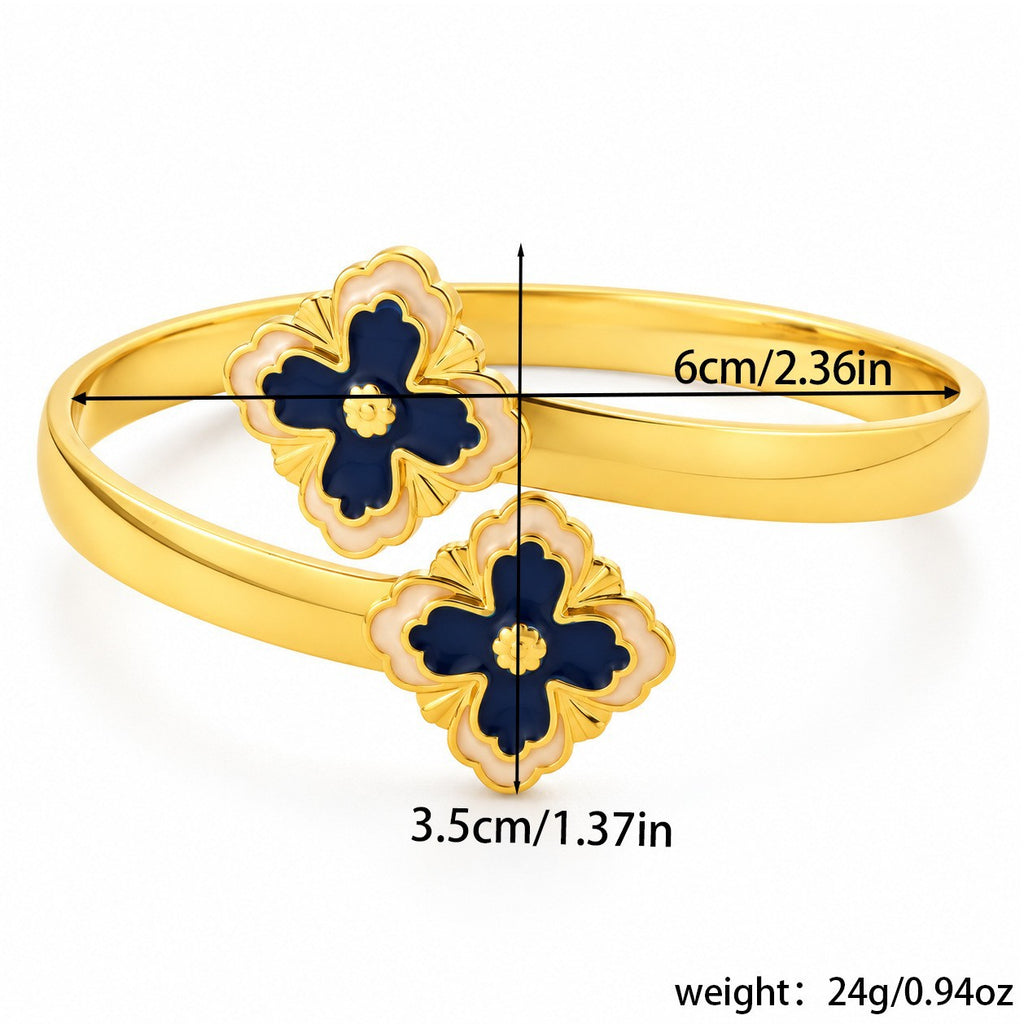 Bracelet jonc Pétale modèle 3, orné de fleurs