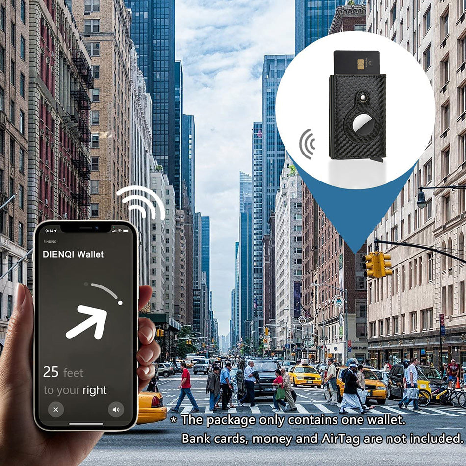 Porte-cartes RFID en cuir bleu