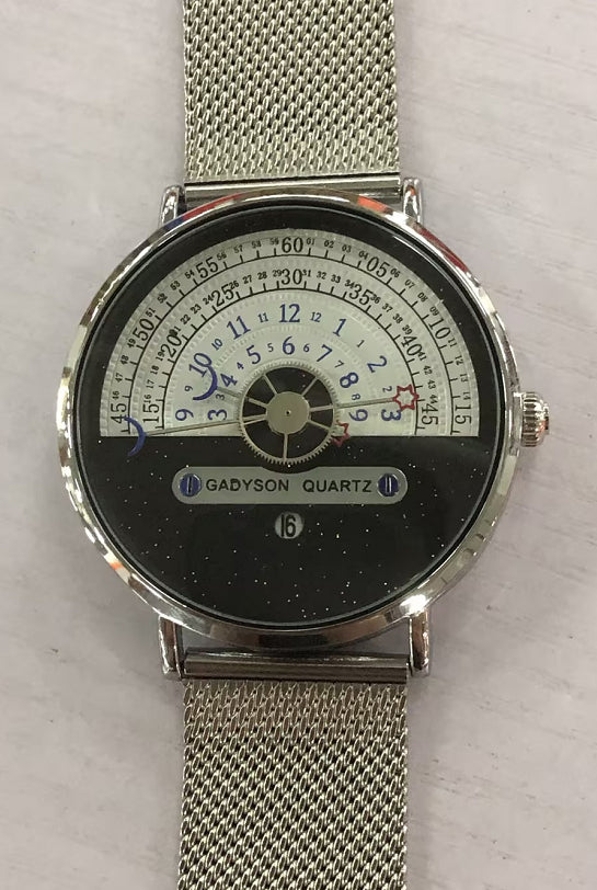Montre homme Sillage finition argentée, bracelet acier