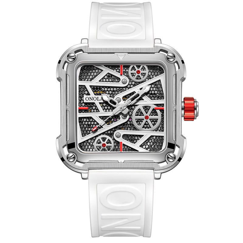 Montre automatique Anatomie, gros plan du mouvement mécanique apparent
