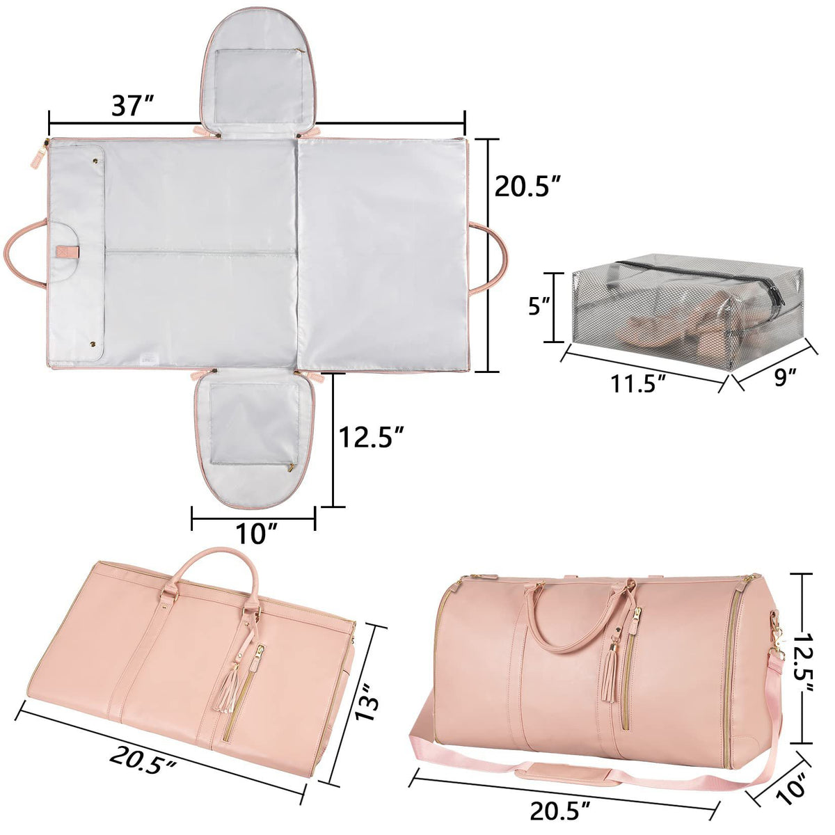 Sac de voyage pliable à rayures saphir, modèle B