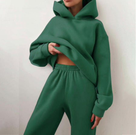 Ensemble jogging femme vert sapin, vue de face
