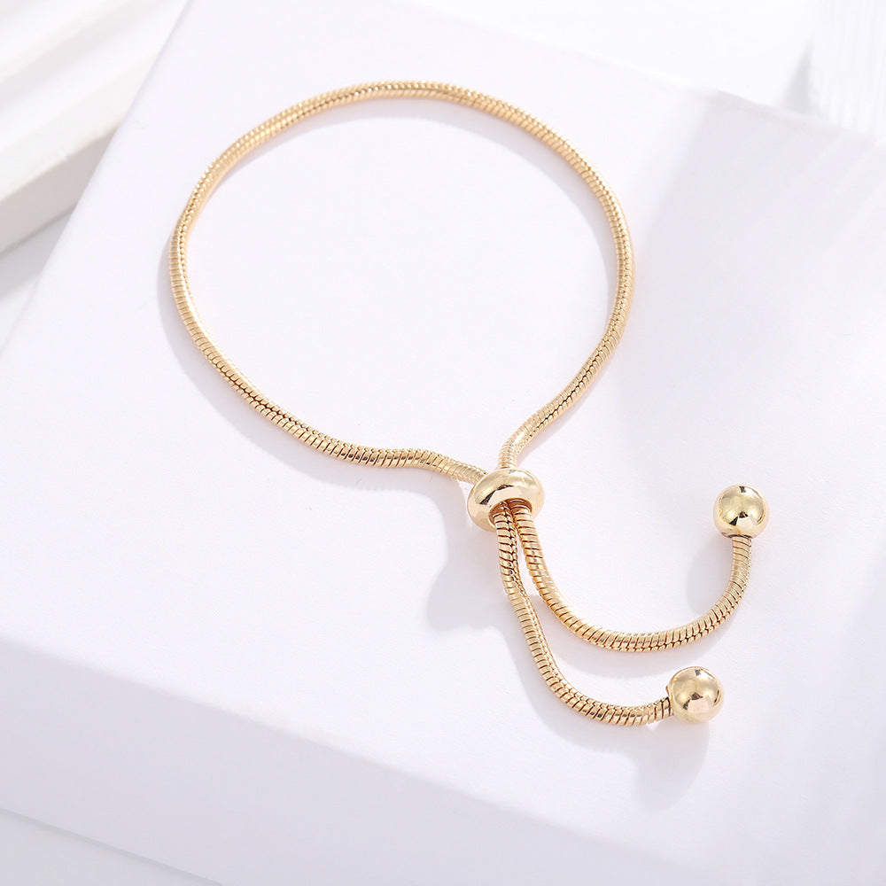 Bracelet Douceur, détail de la chaîne coulissante réglable