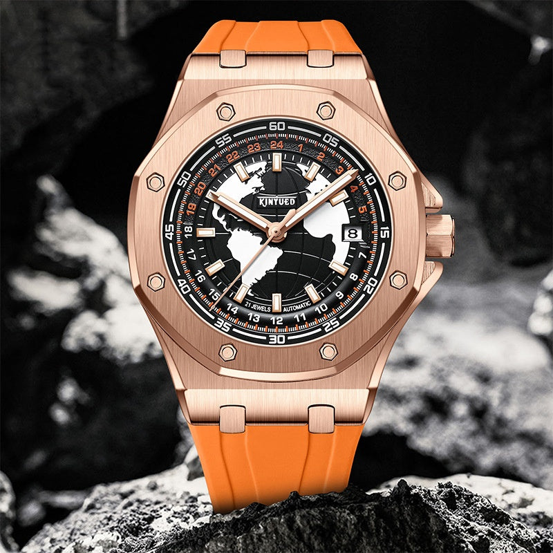 Montre Prisme coloris orange, cadran sportif