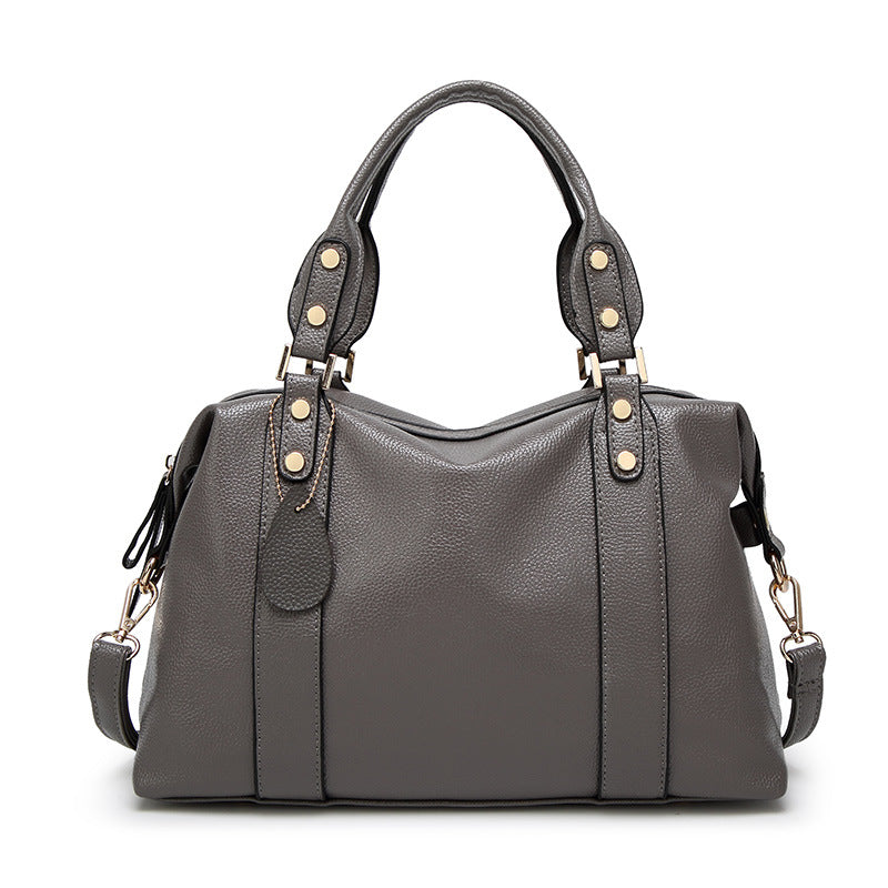 Sac à main grainé coloris bleu