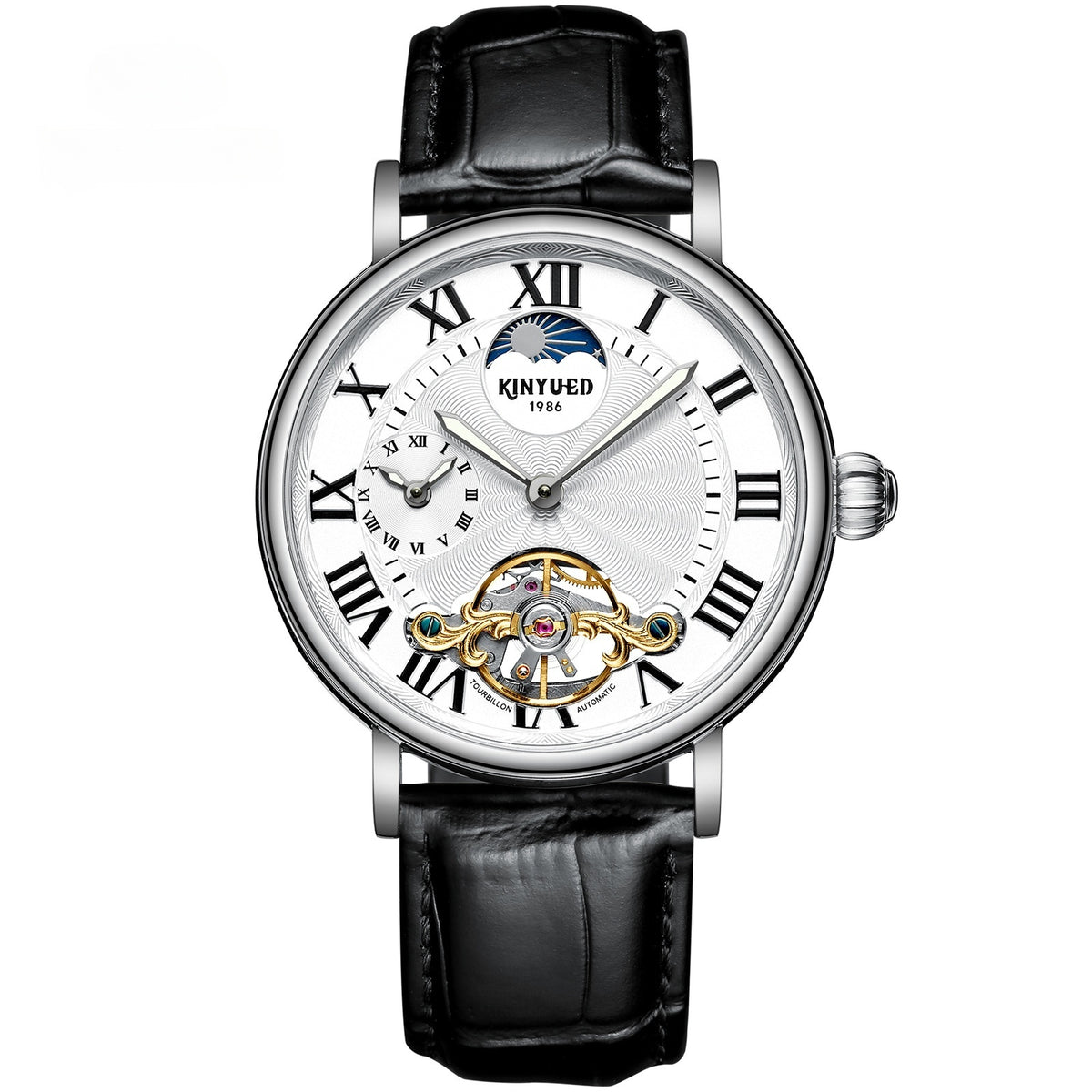 Montre Typhon boîtier or rose et cadran blanc