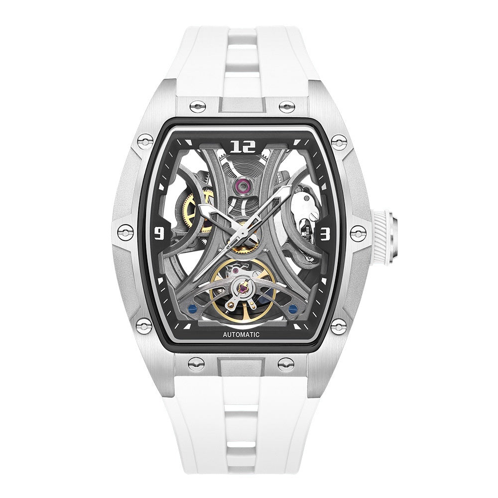 Montre Armure tout noir, cadran squelette ajouré