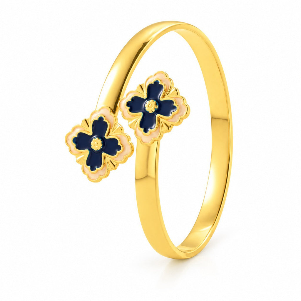 Bracelet jonc Pétale modèle 5, motif de fleurs
