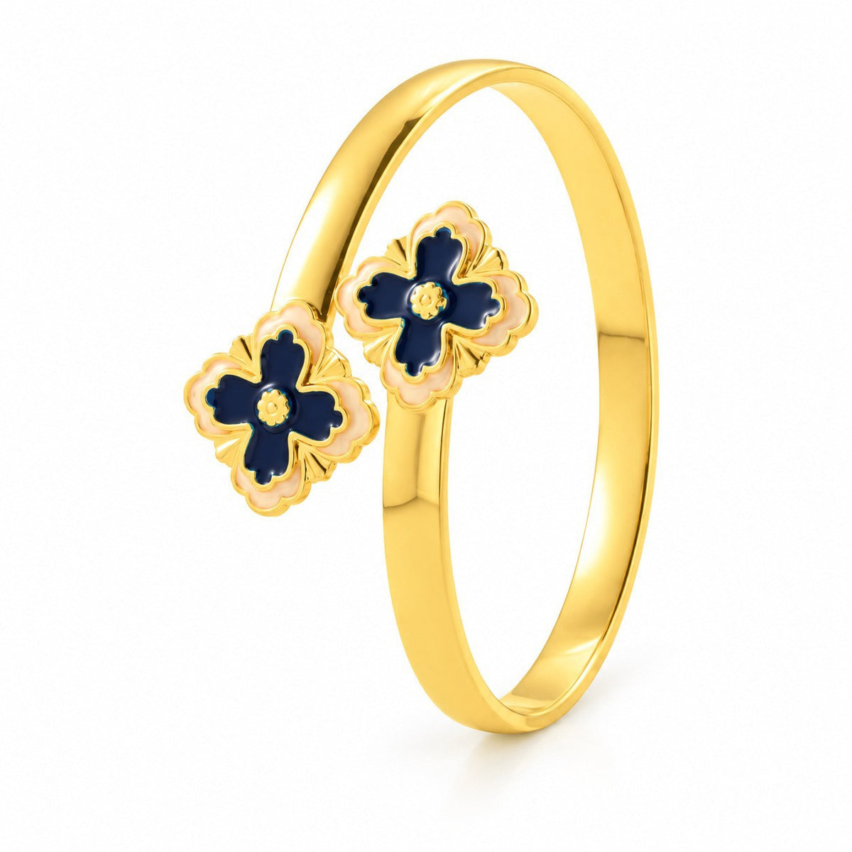 Bracelet jonc Pétale modèle 5, motif de fleurs