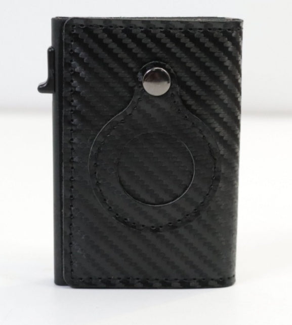 Porte-cartes RFID en cuir noir
