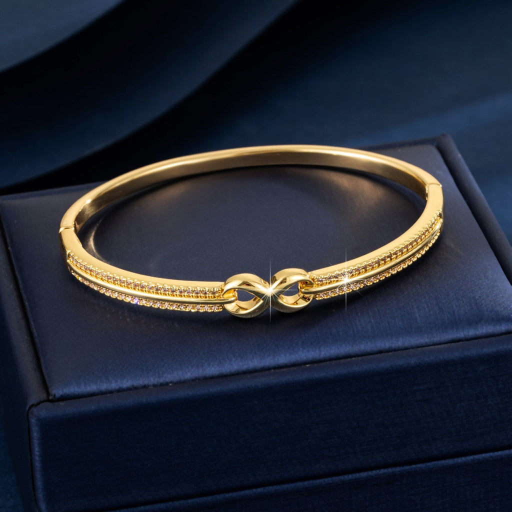 Bracelet Promesse modèle 2, double rang de zircons