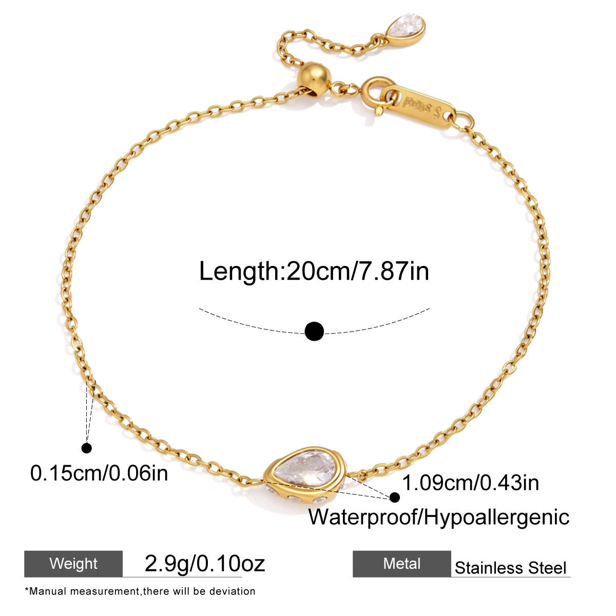 Bracelet Étincelle modèle 2, acier inoxydable