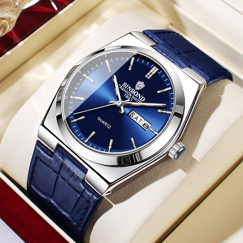 Montre Rive Gauche bracelet acier noir, cadran noir et blanc