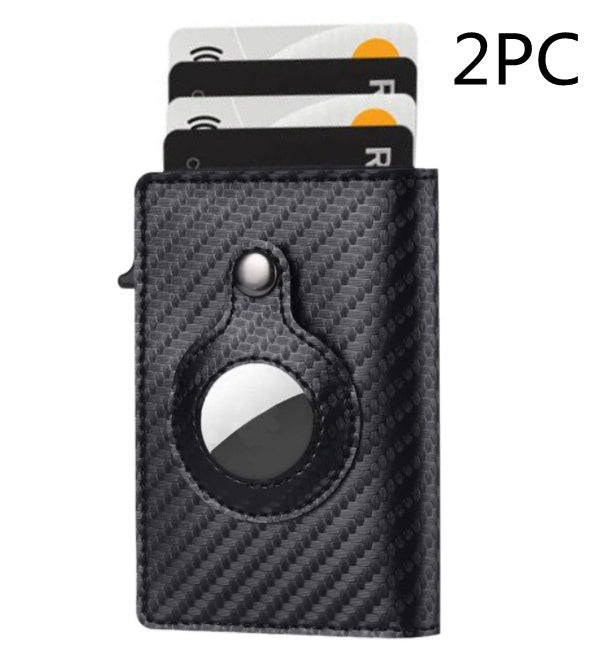 Porte-cartes RFID en simili cuir noir