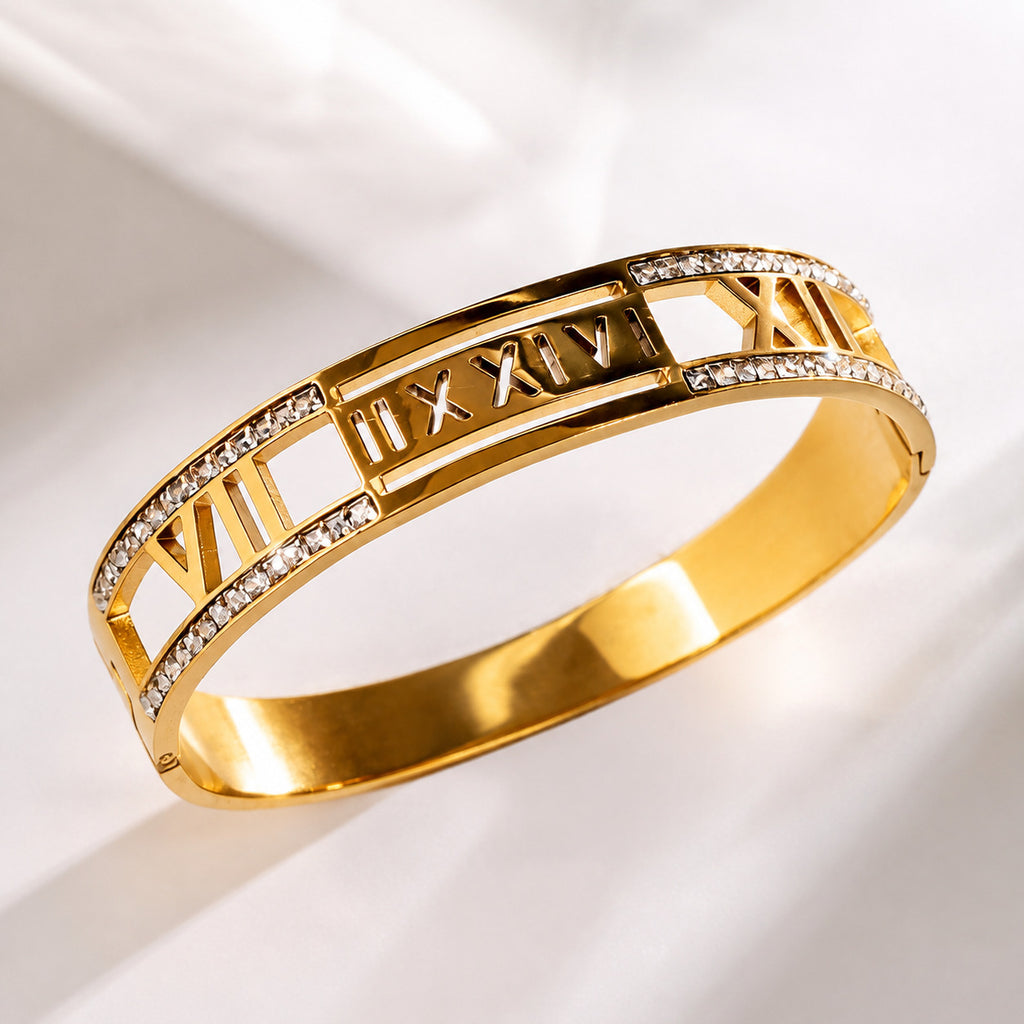 Bracelet Héritage doré, acier inoxydable, vue de dessus