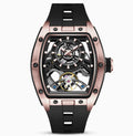 Montre Spectre argentée, détail du bracelet et du boîtier tonneau