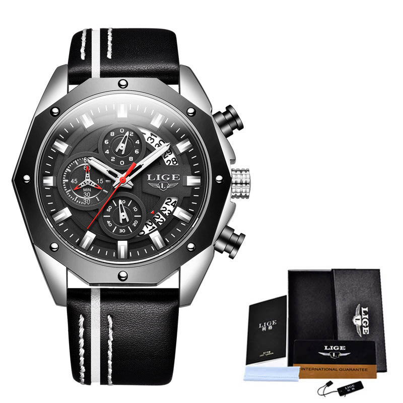 Montre sport Podium tout noir, cadran lumineux et calendrier