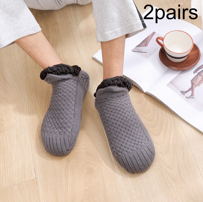 Chaussons-chaussettes, détail des pastilles antidérapantes
