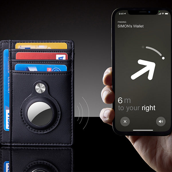 Porte-cartes RFID ultra-fin avec emplacement traceur