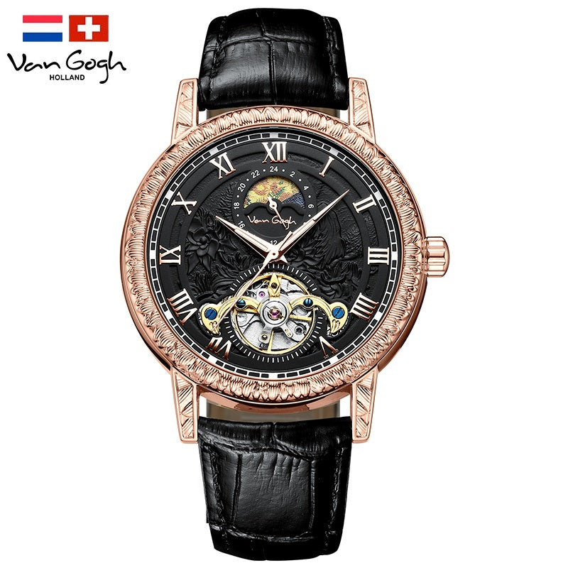 Montre automatique homme Vincent, cadran inspiré des Tournesols de Van Gogh