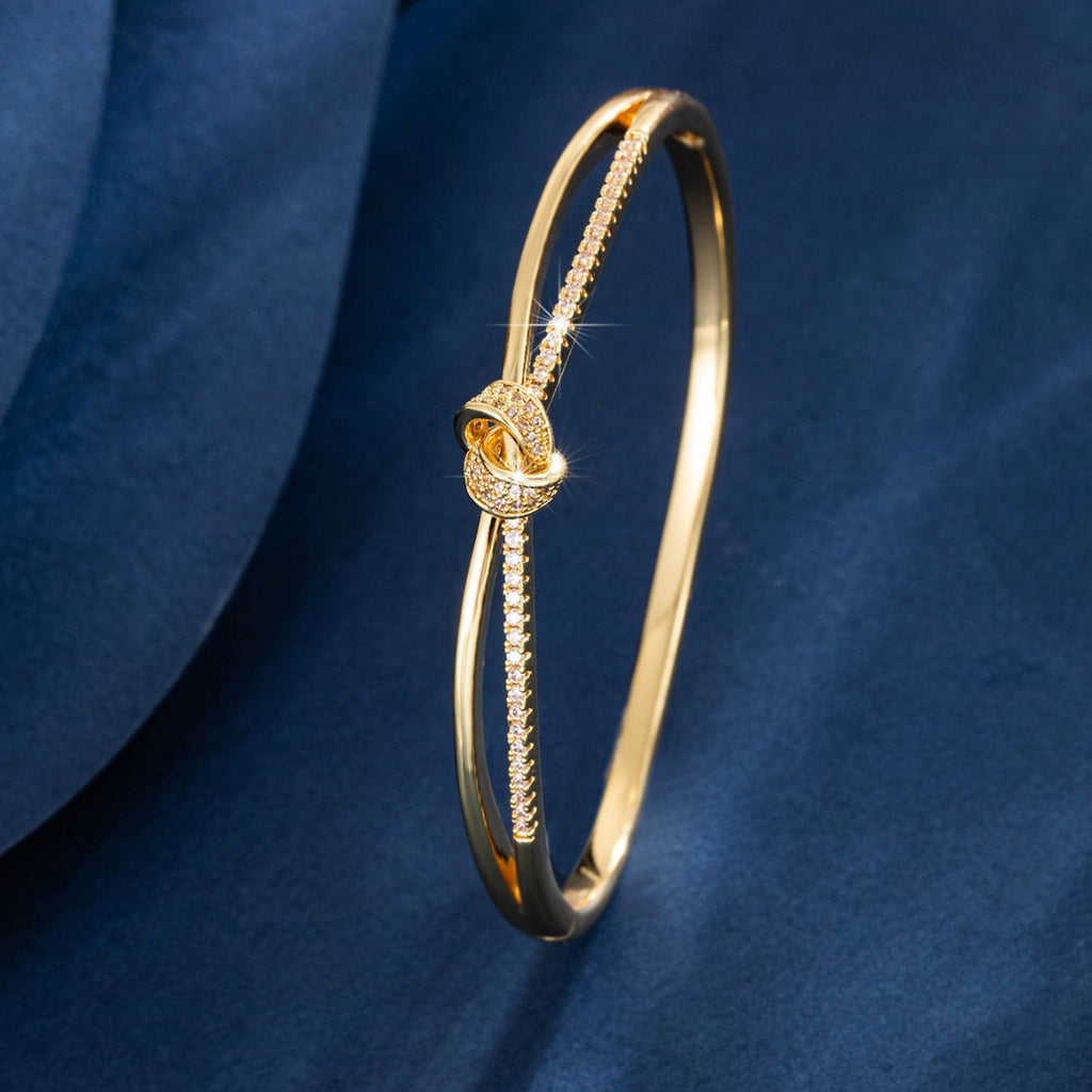 Bracelet Nœud d'Amour modèle 2, double anneau de zircons