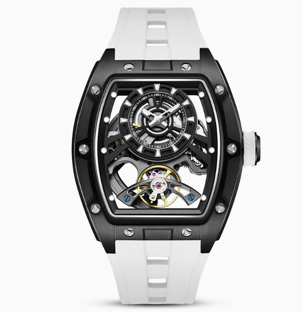Montre Spectre boîtier or rose et bracelet noir