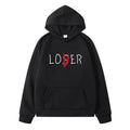 Sweat à capuche à imprimé lettrage, coloris noir