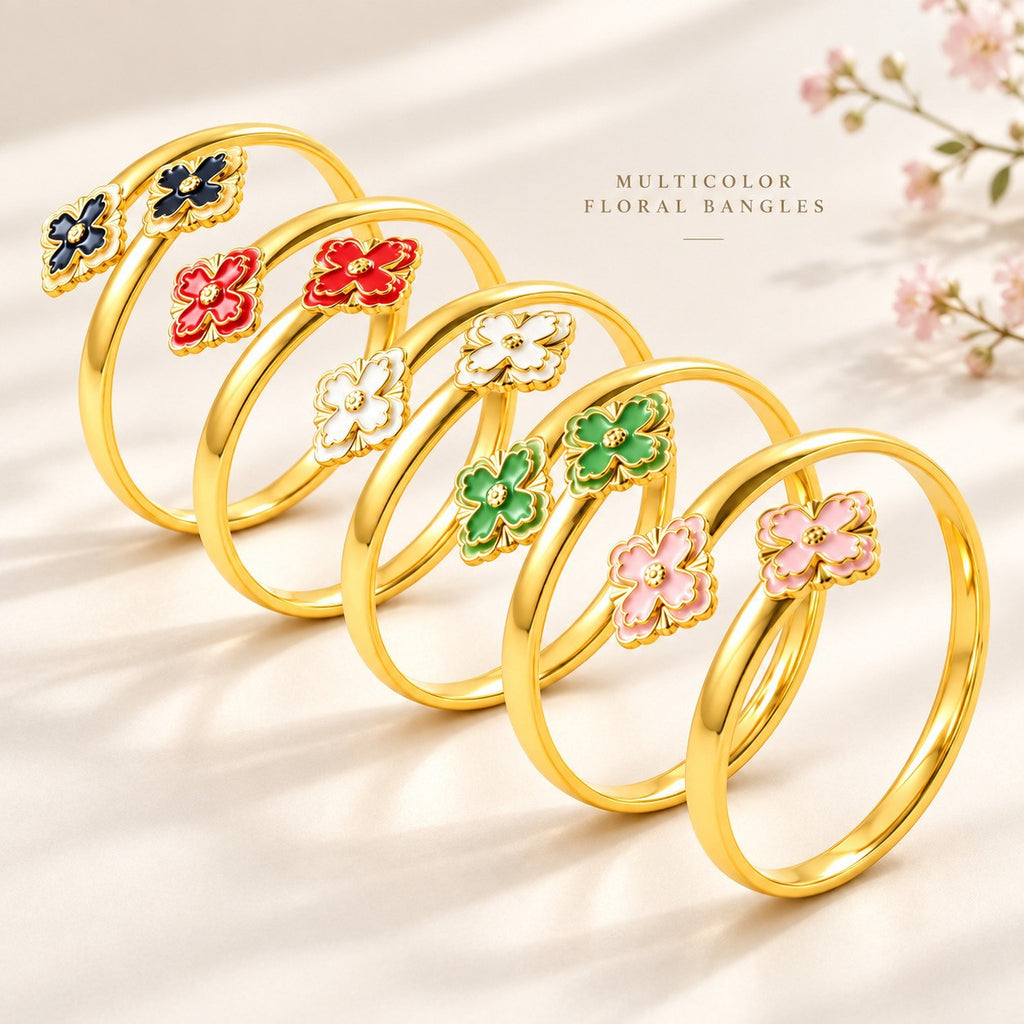 Bracelet jonc Pétale, vue d'ensemble du motif floral